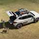 Image of the Dacia Duster with Sleep Pack equipment set up outside, looking down from above