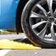 Image of a levelling wedge under Volkswagen California front wheel