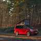 Volkswagen California campervan off-grid in woods