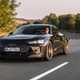 Audi E-Tron GT review - front, RS Performance, driving round corner