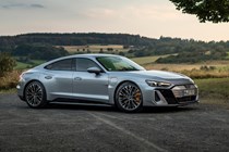 Audi E-Tron GT review - silver S, front