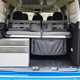 VW Caddy California campervan review - boot space with bed folded