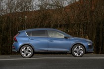 Hyundai Bayon (2025) review: side view static, blue paint