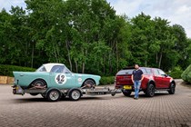 Gareth Evans with his Isuzu D-Max long-term test car and Sunbeam Alpine racer