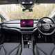 Skoda Enyaq Coupe (2024) review: dashboard and infotainment system, black leather upholstery