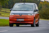 Volkswagen Multivan review, driving, silver and orange, L1, Energetic eHybrid