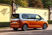 Volkswagen Multivan review, rear view, silver and orange, L1, Energetic eHybrid