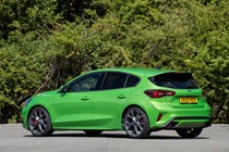 Ford Focus ST review, facelift, Mean Green, rear view