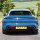 Porsche Taycan Sport Turismo (2025) review: rear driving, blue paint