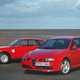 Alfa Romeo 147 GTA, with a classic Alfa Romeo, red, static, front three-quarters | WCPGW