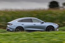 BYD Seal 6 DM-i saloon (2025) review: side view driving, grey paint