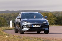 BYD Seal 6 DM-i Touring (2025) review: front cornering, grey paint