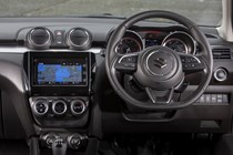 Suzuki Swift (2023) review: dashboard, infotainment system and steering wheel