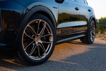 Porsche Cayenne Coupe review - 2023 facelift - Turbo E-Hybrid with GT Package, satin Neodyme alloy wheel and side graphics