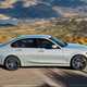 BMW 3 Series review - 2022 facelift, grey, side top view, driving