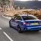 BMW 3 Series review - rear view, blue,