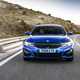 BMW 3 Series review - dead-on front view, blue, driving