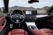BMW 3 Series review - 2022 facelift interior, driver's view, steering wheel, BMW Curved Display infotainment system, left-hand drive
