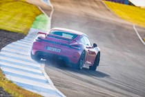 Porsche Cayman GT4 rear driving 2020