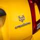 Abarth 595 (2022) review: rear badge, yellow car