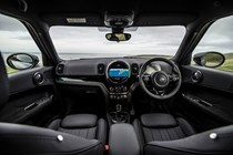 MINI Countryman (2023) review: interior, dashboard and infotainment system, black upholstery