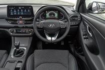 Hyundai i30 (2022) review - interior shot showing dashboard, gauge cluster and infotainment system
