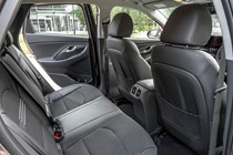 Hyundai i30 (2022) review - interior shot, rear seats, black and grey upholstery