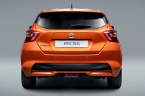 Nissan Micra, orange, rear