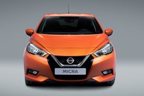 Nissan Micra, orange, front