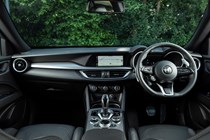 Alfa Romeo Stelvio review - 2023 facelift, front interior, driving position, dashboard