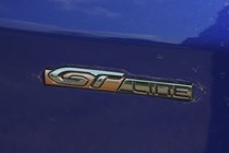 Peugeot 3008 SUV (2016-) UK GT-Line model in blue - exterior detail - GT-Line badge