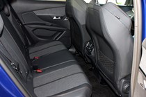 Peugeot 3008 SUV (2016-) UK rhd GT-Line. Interior detail - rear passengers seat