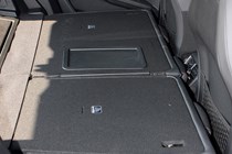 Peugeot 3008 SUV (2016-) UK rhd GT-Line. Interior detail - rear lowered passenger seat