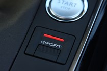 Peugeot 3008 SUV (2016-) UK rhd GT-Line. Interior detail - 'Spotmode' on/off button