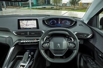 Peugeot 3008 SUV (2016-) UK rhd model in copper - Main interior showing driver's seat