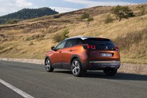 Peugeot 3008 SUV (2016-) French lhd in copper. Static exterior rear three-quarters