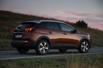 Peugeot 3008 SUV (2016-) French lhd in copper. Static exterior rear side
