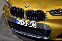 BMW 2018 X2 exterior detail - front grille and number plate