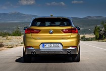 BMW 2018 X2 in yellow/gold exterior detail -rear and light clusters