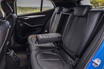 BMW 2018 X2 in blue - interior detail rear passenger seats