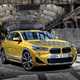 BMW 2018 X2 in yellow/gold - static exterior - front three-quarters