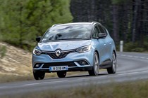 Renault Grand Scenic blue driving front