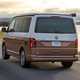 VW California review - 2019 T6.1 model, rear view, driving, two-tone paint