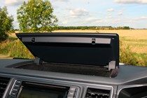 VW California review - 2016 model, dash-top storage bin with lid