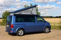 VW California review - 2016 model, rear view with roof up