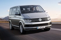 2016 VW Caravelle driving, front view, silver