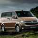 Copper 2020 Volkswagen Caravelle driving front three-quarter