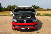 2016 VW Caravelle engine bay, Generation Six red and white