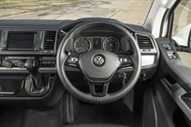 VW Caravelle T6 interior, steering wheel and instrument cluster