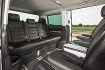 VW Caravelle T6 interior, rear seats in lounge layout